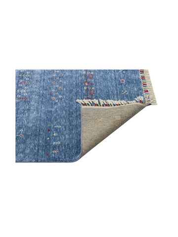 Oushak Carnaval %100 natürlich, leicht zu reinigen, handgefertigter TENCEL™ moderner Uşak-Teppich 06 BLUE