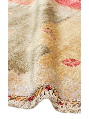 Oushak Carnaval %100 natürlich, leicht zu reinigen, handgefertigter TENCEL™ moderner Uşak-Teppich 07 BEIGE AUTUMN Q