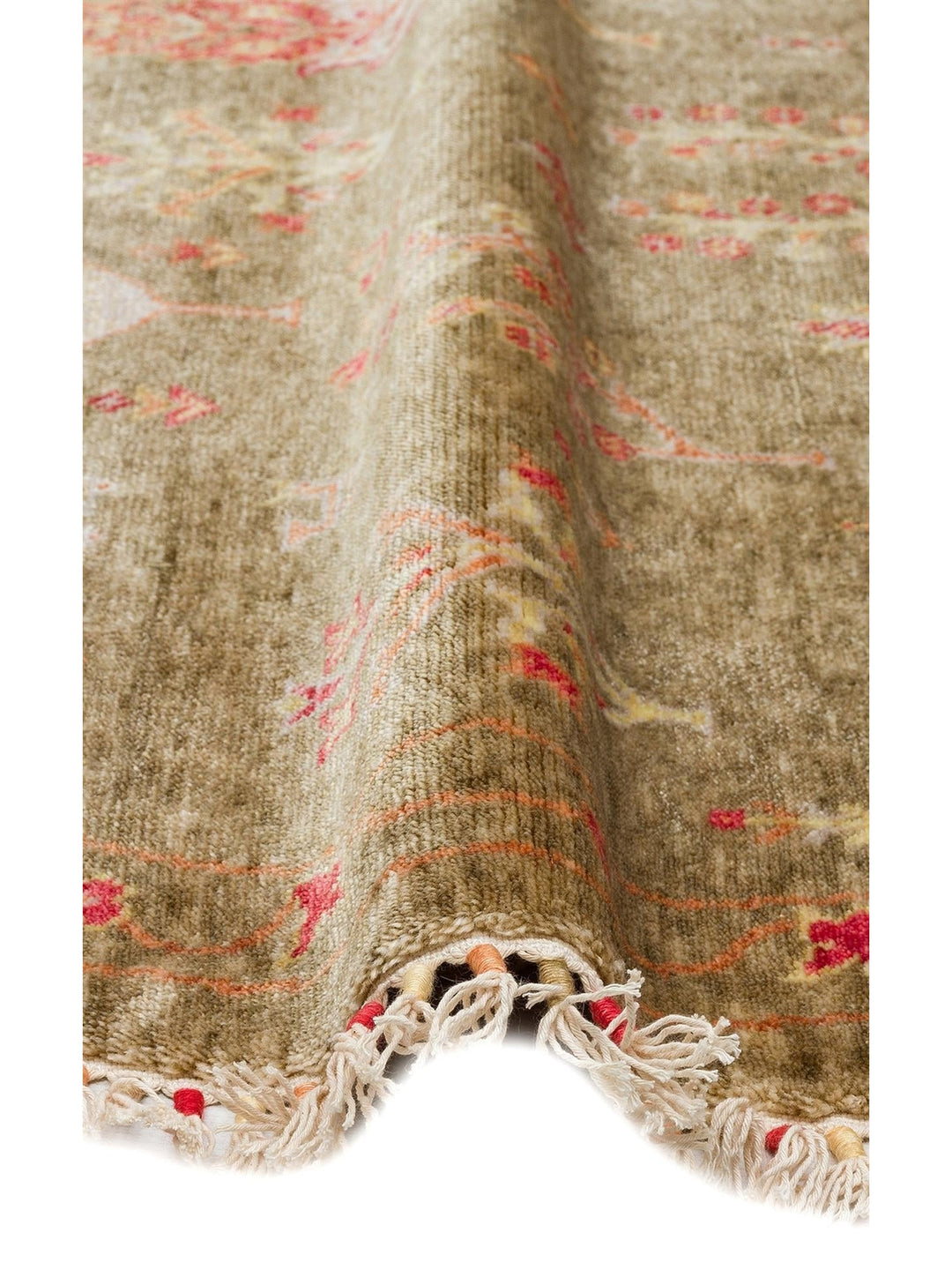 Oushak Carnaval 100% Natural Easy to Clean Handmade TENCEL™ Modern Uşak Carpet 08 GREEN AUTUMN Q