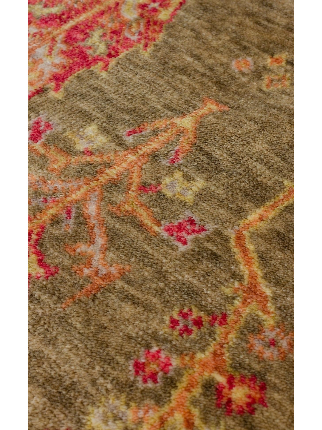 Oushak Carnaval 100% Natural Easy to Clean Handmade TENCEL™ Modern Uşak Carpet 08 GREEN AUTUMN Q