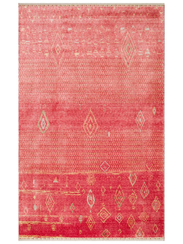 Oushak Carnaval 100 % natürlich Leicht zu reinigen Handgefertigt TENCEL™ Moderner Uşak-Teppich ZR 15 RED AUTUMN