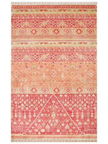 Oushak Carnaval سجادة أُشاق حديثة مصنوعة يدوياً من TENCEL™ 100% طبيعية سهلة التنظيف 17 RED AUTUMN