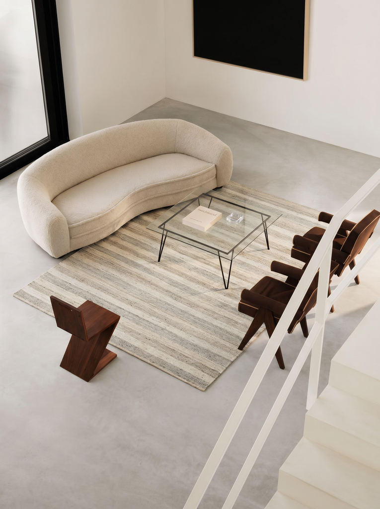 Paglia Series 100% Natural New Zealand Wool Sumac Knot Handwoven Living Room Sitting Room Rug STONE