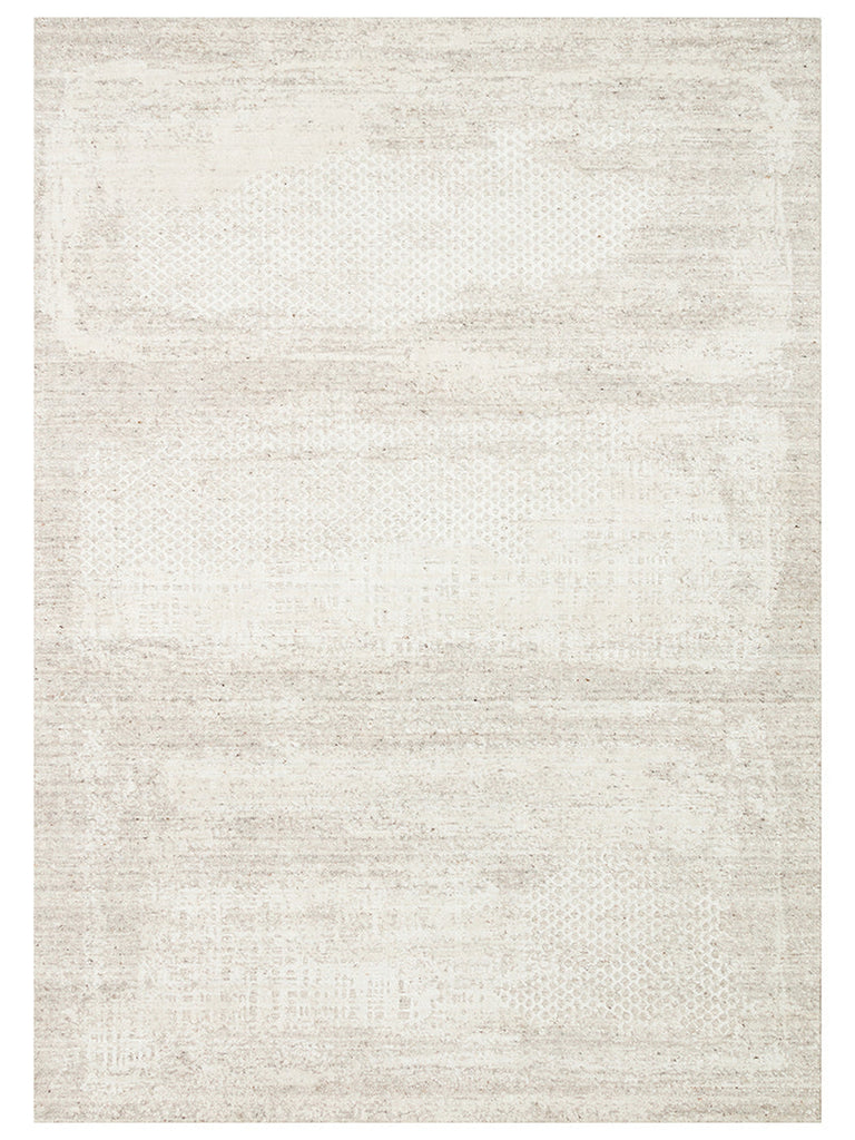 Palette Series 100% Natural Wool Viscose Cotton Handwoven Scandinavian Living Room Sitting Room Rug BEIGE