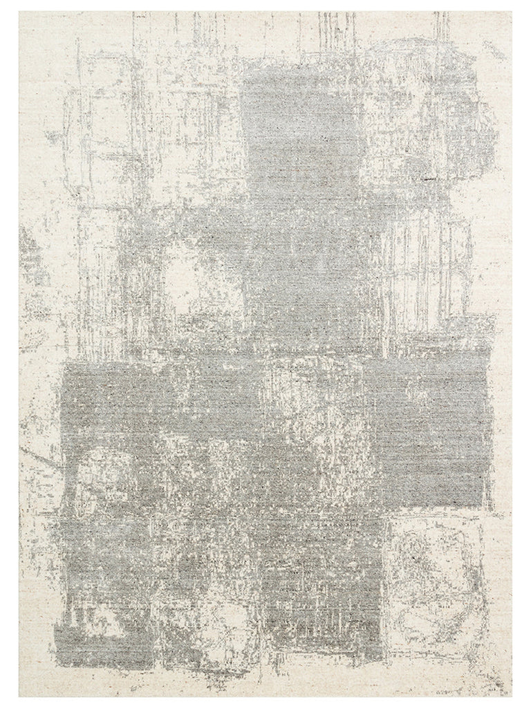 Palette Series 100% Natural Wool Viscose Cotton Handwoven Scandinavian Living Room Sitting Room Rug BEIGE GREY