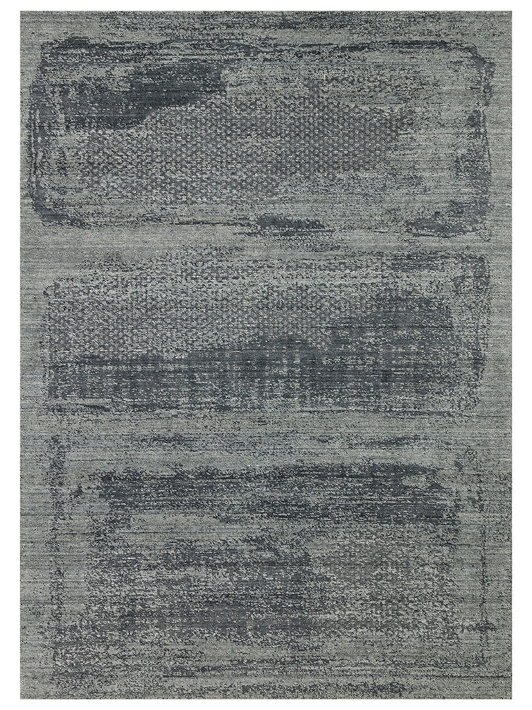 Palette Series 100% Natural Wool Viscose Cotton Handwoven Scandinavian Living Room Sitting Room Rug BLACK