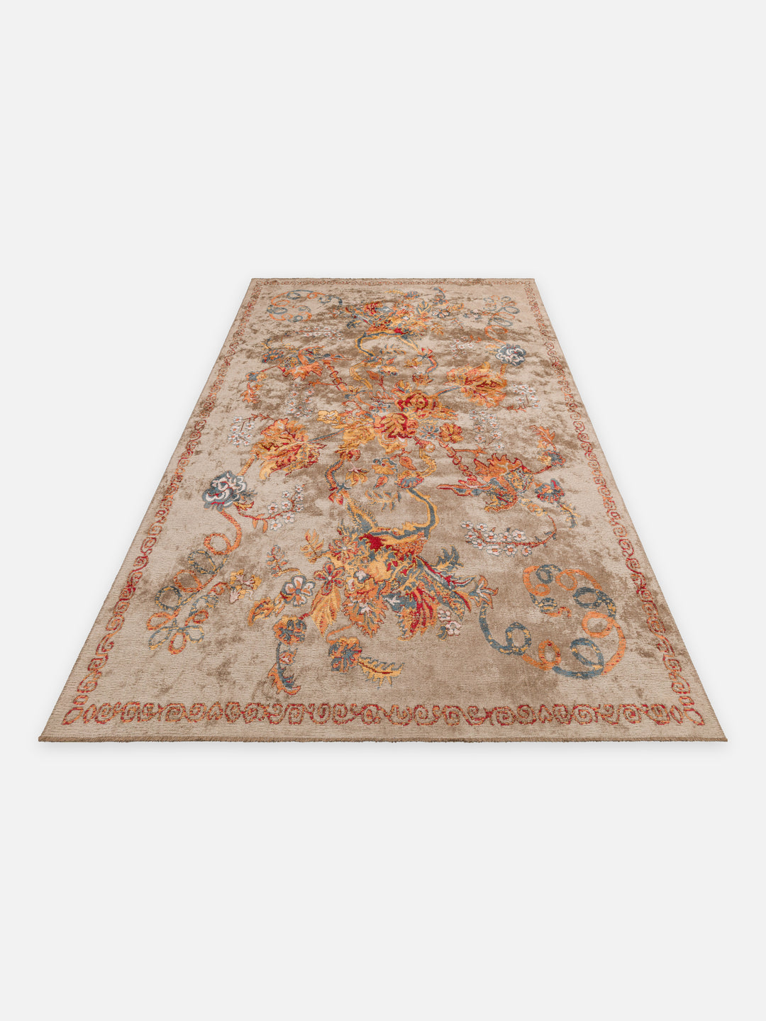 Ruggadocia Bouquet Mocha Çiçek Desenli Halı detay
