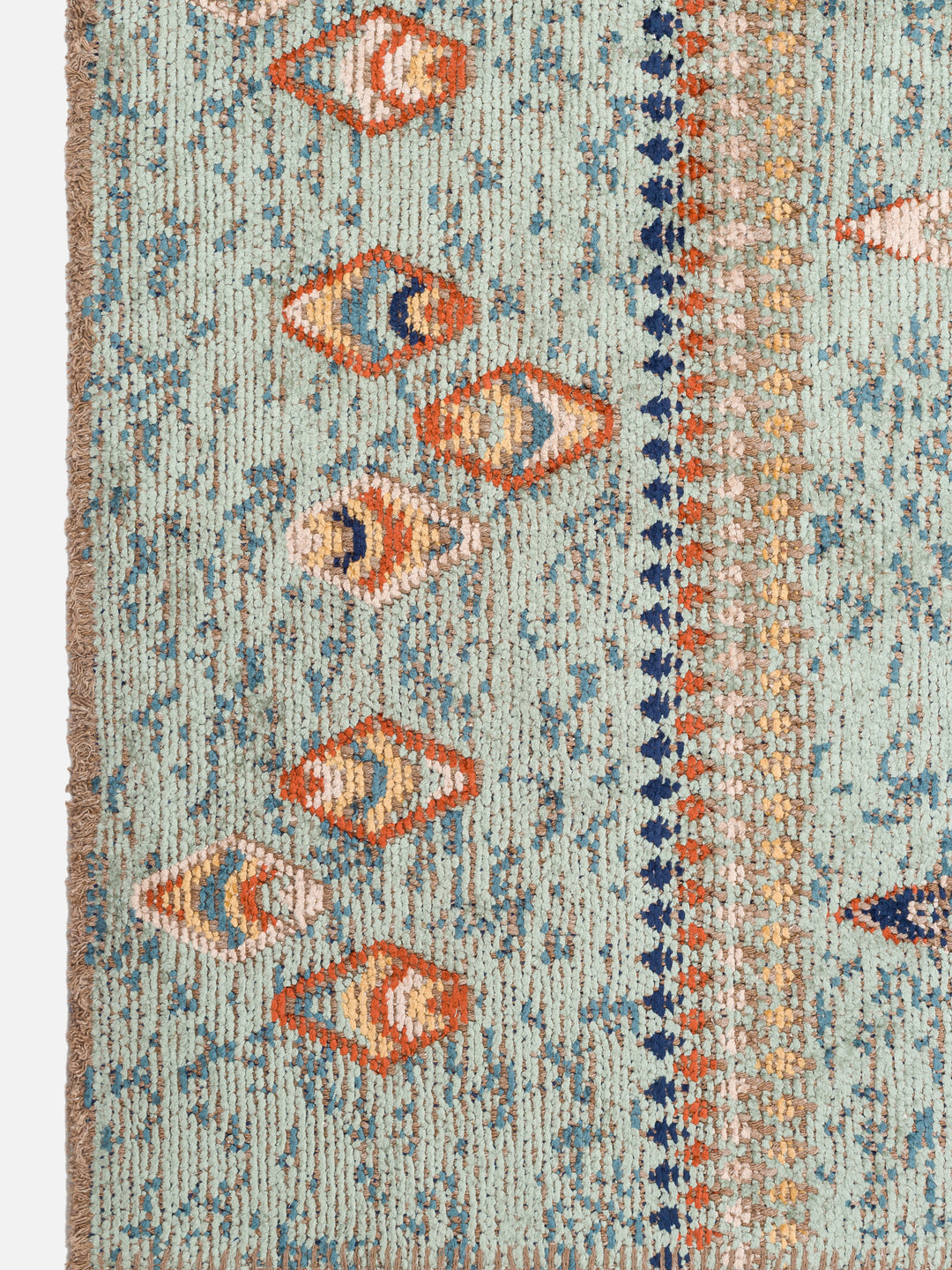 Ruggadocia Gabbe İndigo Tribal Desenli Halı detay