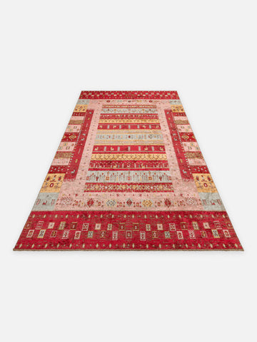 Ruggadocia Kaşkuli Lori Tribal Desenli Halı Pudra detay