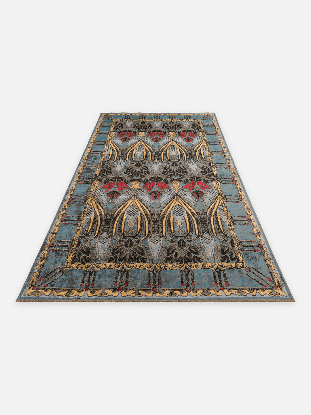 Ruggadocia Voysey İndigo Lale Desenli Halı detay