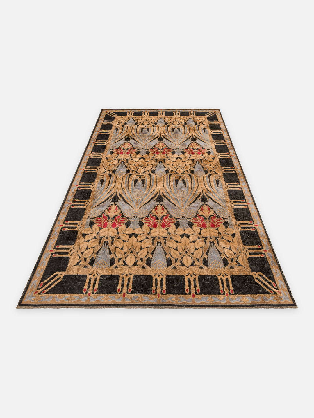 Ruggadocia Voysey Lacivert Palmiye Desenli Halı detay