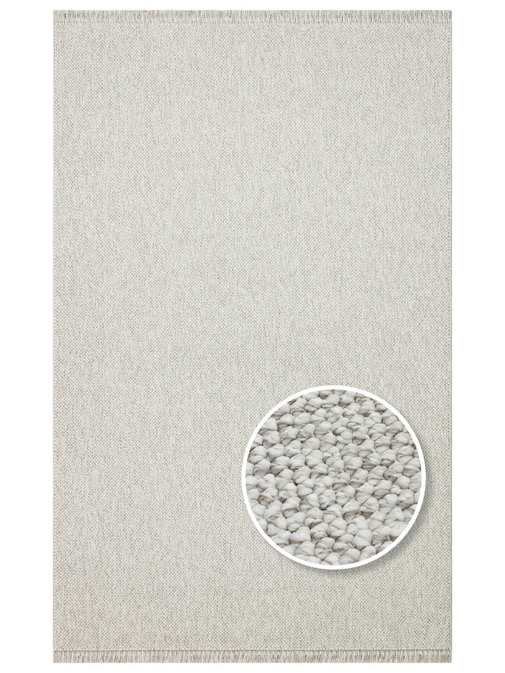 İskandinav Serisi Hasır Dokuma Oturma Odası Koridor Antre Mutfak Modern Halı PLAIN GREY - Carpetdocia