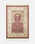 Tapis de prière cadeau spécial scintillant de haute qualité à motif classique série Topkapı 02 ROUGE