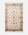 Tapis de salon de la série Topkapı, de haute qualité, densément tissé, à motif classique, avec éclat spécial, 01 CRÈME