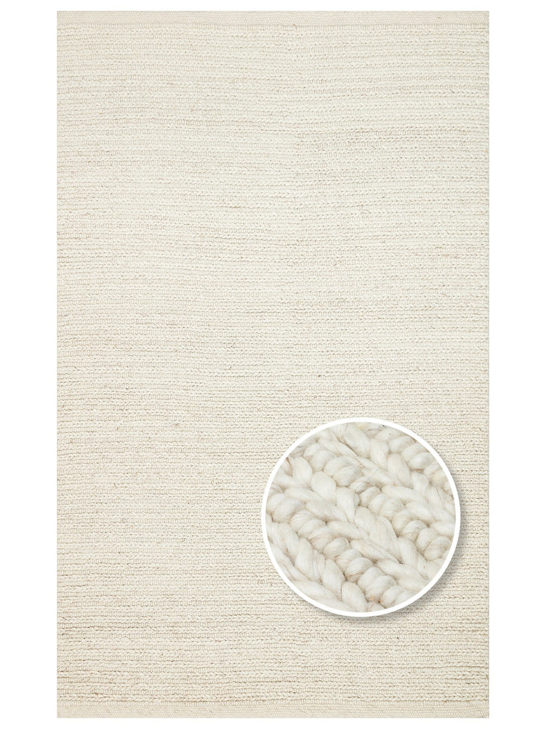 Woolstar 100% Natural Sweater Pattern Living Room Hallway Entrance Handwoven Knit Rug 07 L.BEIGE