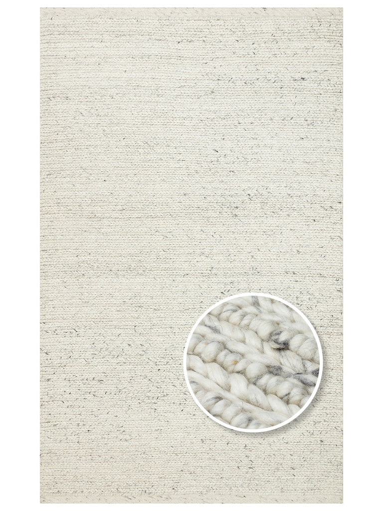 Woolstar 100% Natural Sweater Pattern Living Room Hallway Entrance Handwoven Knit Rug 07 L.GREY