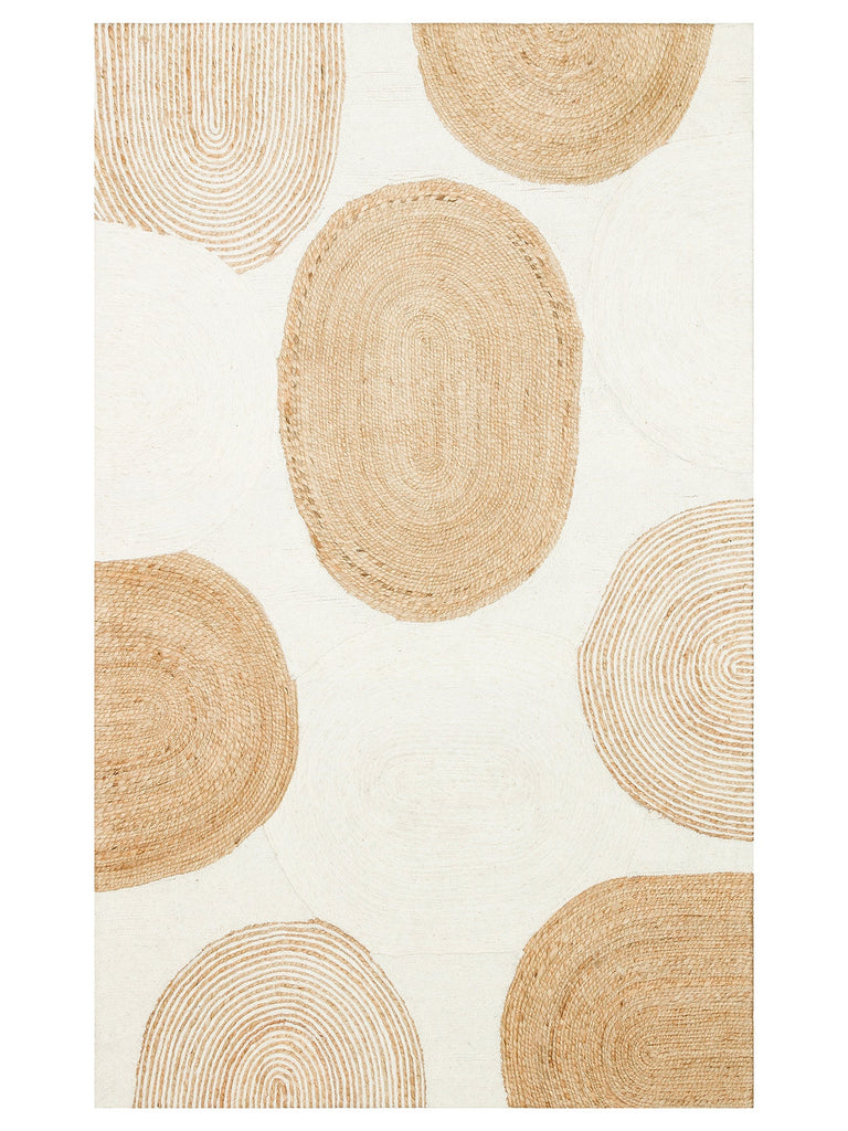 Woolstar 100% Natural Kazak Pattern Living Room Hallway Entrance Handwoven Knit Rug 902NATWHITE