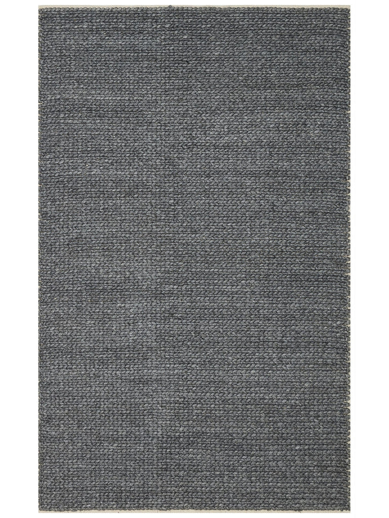 Woolstar 100% Natural Sweater Pattern Living Room Hallway Entrance Handwoven Knit Rug ANTHRACITE
