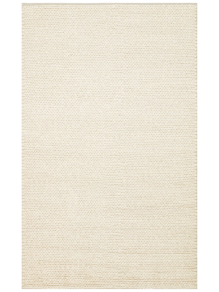 Woolstar 100% Natural Sweater Pattern Living Room Hallway Entrance Handwoven Knit Rug CREAM