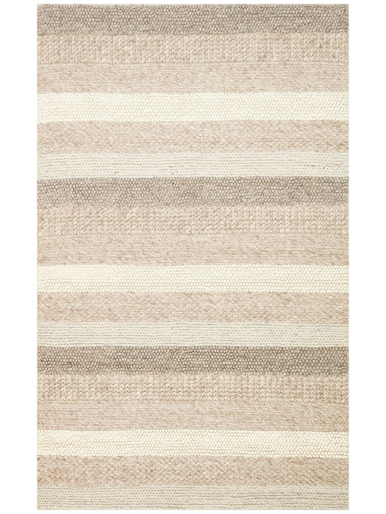 Woolstar 100% Natural Sweater Pattern Living Room Hallway Entrance Handwoven Knit Rug LANGDON NAT